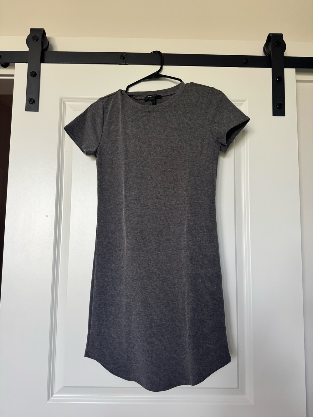 Forever 21 Charcoal Gray Short-Sleeve Mini Dress